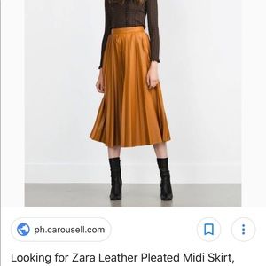 Zara tan leather skirt